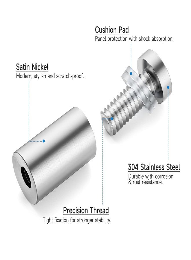 LuckIn 8-Pack Standoff Screws (1/2 in. Dia x 3/4 in. L), Stainless Steel Standoff Mounting Hardware for Acrylic Signs, Silver - Image 5